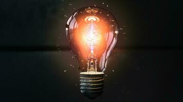 light bulb on dark background photo