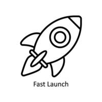 Fast Launch vector   outline  Icon Design illustration. Business And Management Symbol on White background EPS 10 File