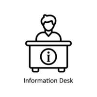 información escritorio vector contorno icono diseño ilustración. negocio y administración símbolo en blanco antecedentes eps 10 archivo