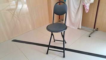 folding chairs for prayer in the mosque photo