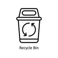 Recycle Bin  vector   outline  Icon Design illustration. Business And Management Symbol on White background EPS 10 File