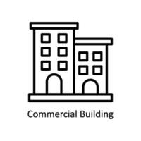 comercial edificio vector contorno icono diseño ilustración. negocio y administración símbolo en blanco antecedentes eps 10 archivo