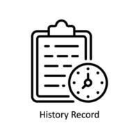 History Record vector   outline  Icon Design illustration. Business And Management Symbol on White background EPS 10 File