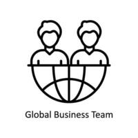 global negocio equipo vector contorno icono diseño ilustración. negocio y administración símbolo en blanco antecedentes eps 10 archivo