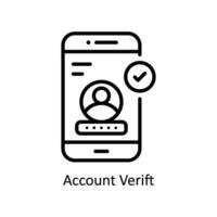 Account verify vector   outline  Icon Design illustration. Business And Management Symbol on White background EPS 10 File