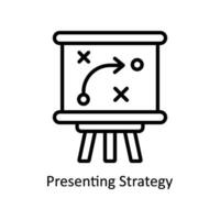 Presenting Strategy vector   outline  Icon Design illustration. Business And Management Symbol on White background EPS 10 File