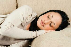 Young woman napping photo