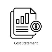 Cost Statement vector   outline  Icon Design illustration. Business And Management Symbol on White background EPS 10 File