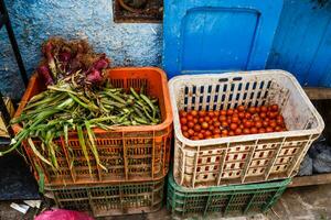 imagen de vegetales para rebaja en Marruecos. foto