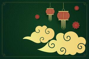 Chinese Lunar New Year festival 2024 celebration, Happy New Year background decorative elements. vector