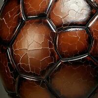 AI generated A macro shot of a soccer ball, highlighting its texture and intricate details photo
