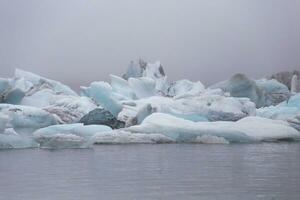 The Diamond Beach in Iceland.Image contains little noise because of high ISO set on camera. photo