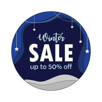 Winter Sale 50 percent off background vector illustration