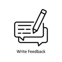 write feedback vector  outline Icon  Design illustration. Business And Management Symbol on White background EPS 10 File