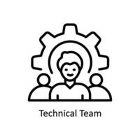 Technical Team vector  outline Icon  Design illustration. Business And Management Symbol on White background EPS 10 File