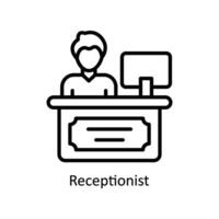 Receptionist vector  outline Icon  Design illustration. Business And Management Symbol on White background EPS 10 File