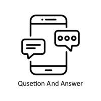 pregunta y responder vector contorno icono diseño ilustración. negocio y administración símbolo en blanco antecedentes eps 10 archivo
