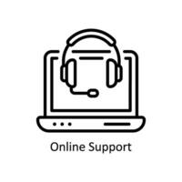 Online Support vector  outline Icon  Design illustration. Business And Management Symbol on White background EPS 10 File