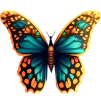 Tropical colorful butterflies. png