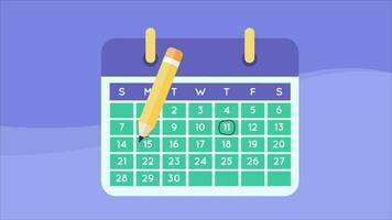 Markierung wichtig Tage auf Kalender video