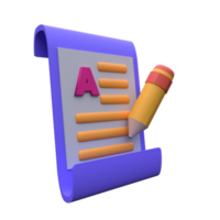 unique 3d rendering articles file document icon simple.Realistic vector illustration. png