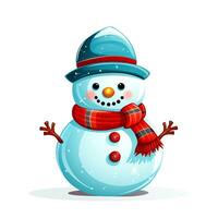 AI generated Funny Christmas Snowman. Clipart. AI generated. photo