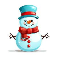 AI generated Funny Christmas Snowman. Clipart. AI generated. photo