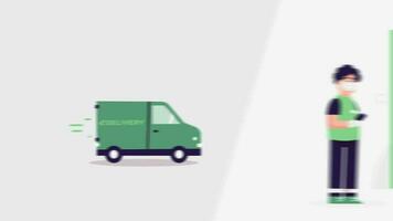 Entrega produtos com verde caminhão explicador video