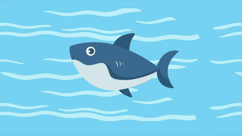 Baby Shark Swims In The Ocean 35448308 Stock Video at Vecteezy