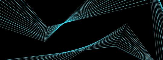 Bright blue curved lines abstract technology background vector