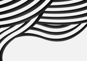 Abstract minimal background with black and white waves vector