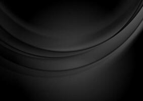 Black smooth waves abstract elegant background vector