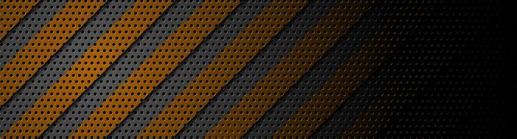 Metallic perforated danger banner background vector
