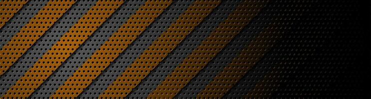 Metallic perforated danger banner background vector