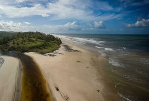 aéreo ver de cururupé playa en ilheus bahia Brasil. foto