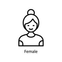 Female vector  outline Icon  Design illustration. Business And Management Symbol on White background EPS 10 File