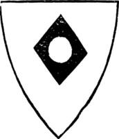 Rustre Shield from the mascle vintage engraving. vector