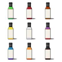 Imagine a world of dynamic and charming colorful bottles, each a masterpiece of art and design. vector