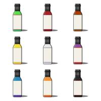 Imagine a world of dynamic and charming colorful bottles, each a masterpiece of art and design. vector