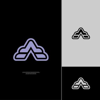 alphabet logo, letter A logo with a simple style and easy to remember, this logo is suitable for something related to outer space, security system, etc. vector
