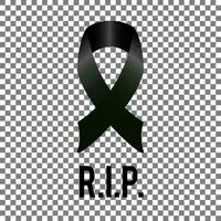 Black ribbon for rest in peace R.I.P. vector