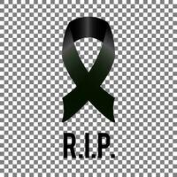 Black ribbon for rest in peace R.I.P. vector