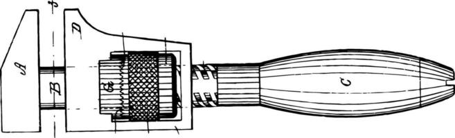 nuez y tubo llave inglesa Clásico ilustración. vector