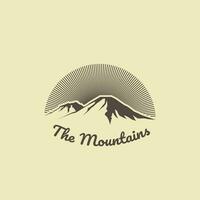 illustration vector graphic of mountains in a vintage style. suitable for making clothes or sticker designs, etc.