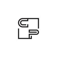 CP futuristic in line concept with high quality logo design vector