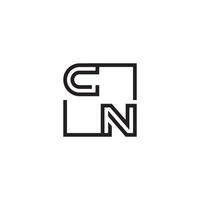CN futuristic in line concept with high quality logo design vector