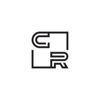 CR futuristic in line concept with high quality logo design vector
