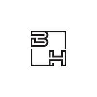 BH futuristic in line concept with high quality logo design vector