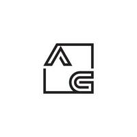 AG futuristic in line concept with high quality logo design vector