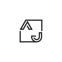 AJ futuristic in line concept with high quality logo design vector
